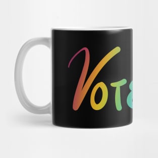 "Vote." Rainbow Ombre Mug